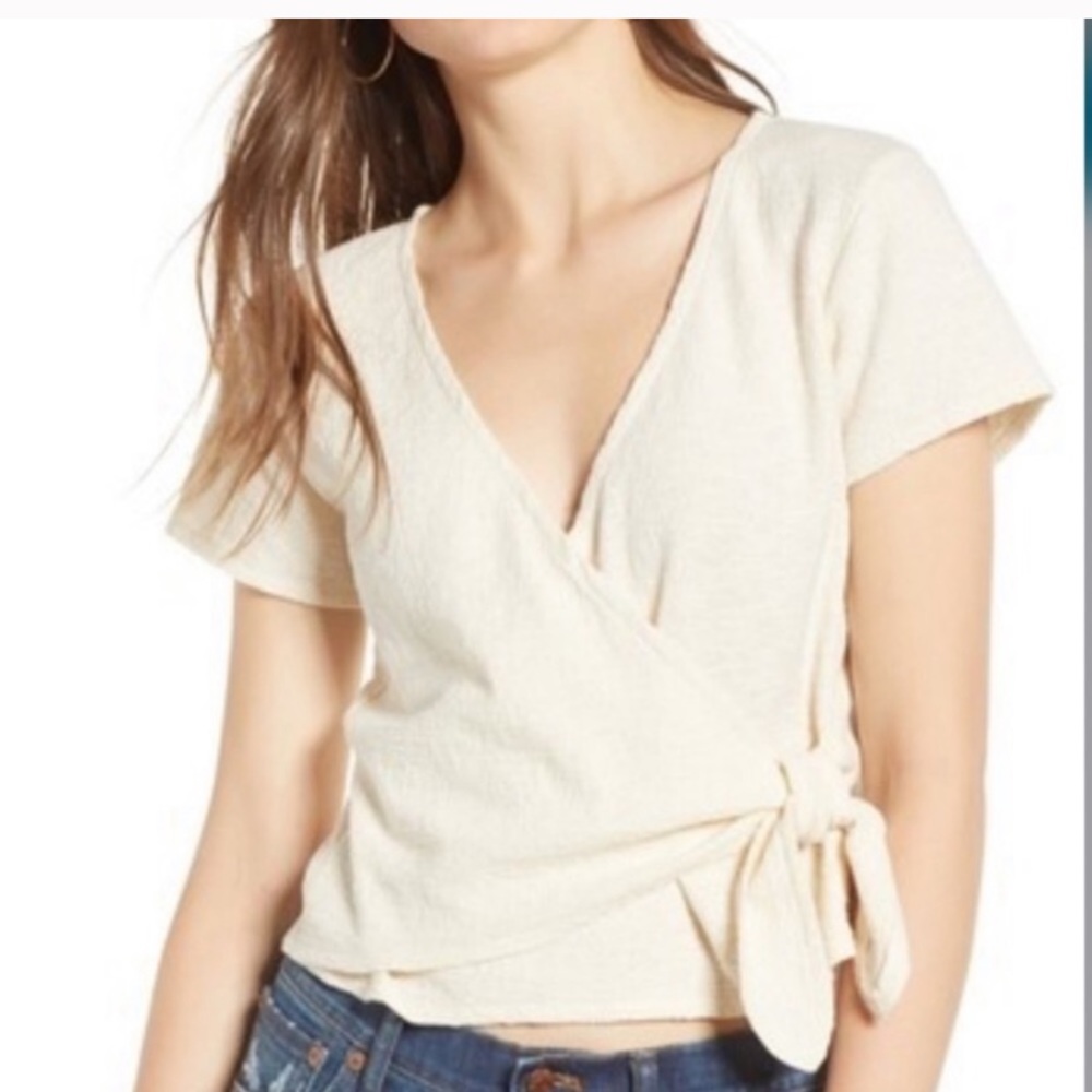 Madewell Texture & Thread Wrap Tie Top